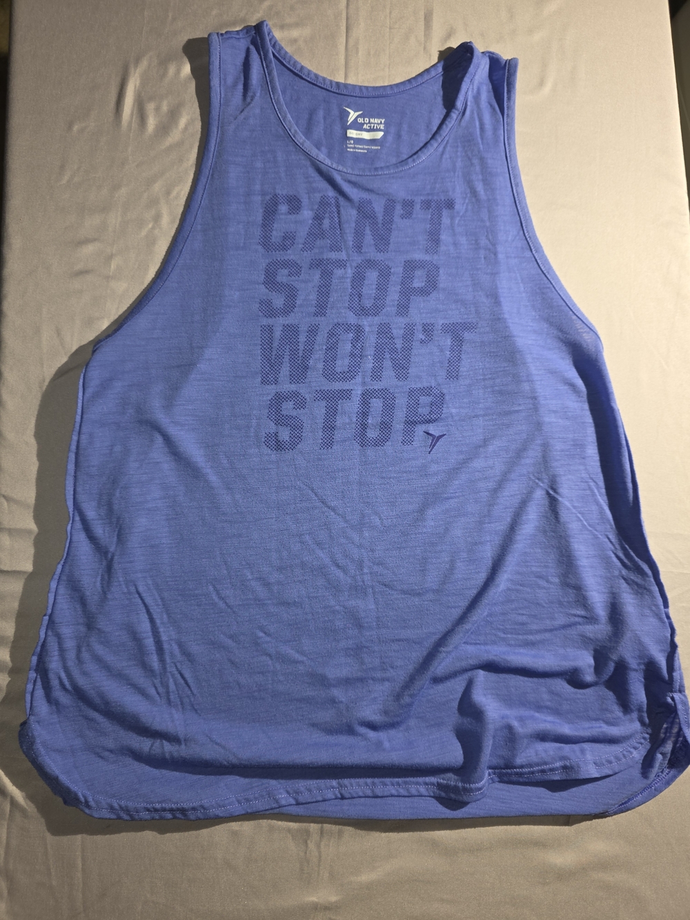 Old Navy Purple Active Tank Top - "Can't Stop Won't Stop"
